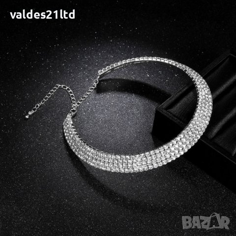 Колие с изкуствени кристали, снимка 2 - Колиета, медальони, синджири - 39314934