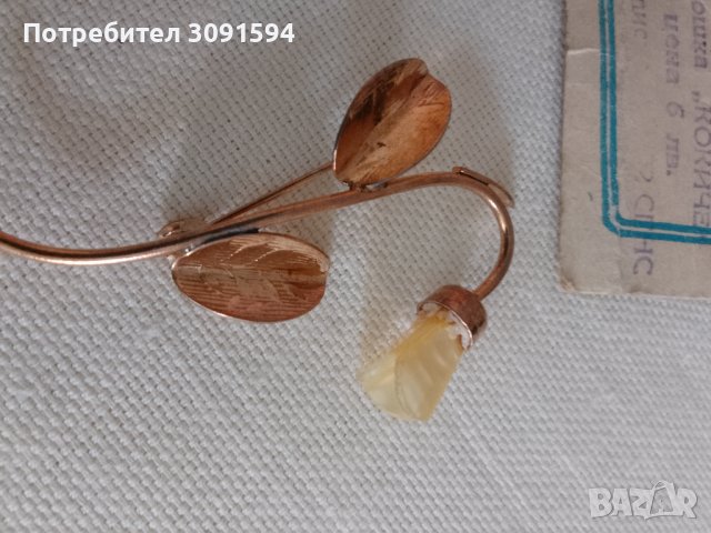 Стари брошка кокиче с ползата не е използвана, снимка 2 - Антикварни и старинни предмети - 41621129