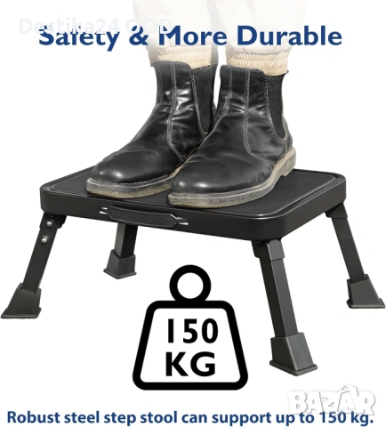 Противоплъзгащо сгъваемо метално столче до 150 кг за деца и възрастнио, снимка 2 - Други стоки за дома - 53716906