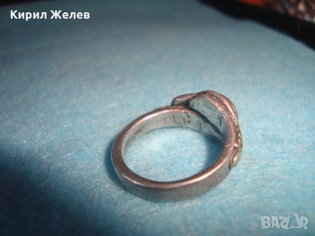 СТАРИНЕН СРЕБЪРЕН ПРЪСТЕН с ИНИЦИАЛИ на МАЙСТОРА "ВД" ВИСОКА ПРОБА СРЕБРО с БЯЛ ИВИЧЕСТ АХАТ 25205, снимка 14 - Антикварни и старинни предмети - 34631881