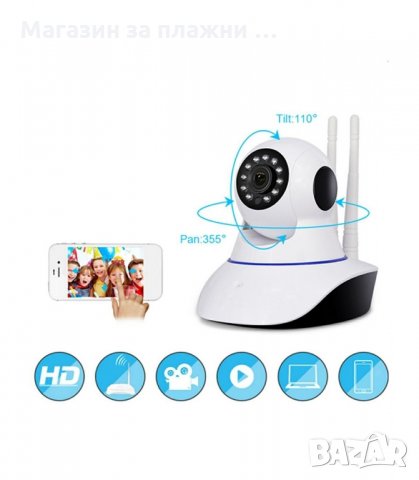 БЕЗЖИЧНА ВЪРТЯЩА КАМЕРА БЕБЕФОН WIFI - код  1950, снимка 5 - IP камери - 34236051