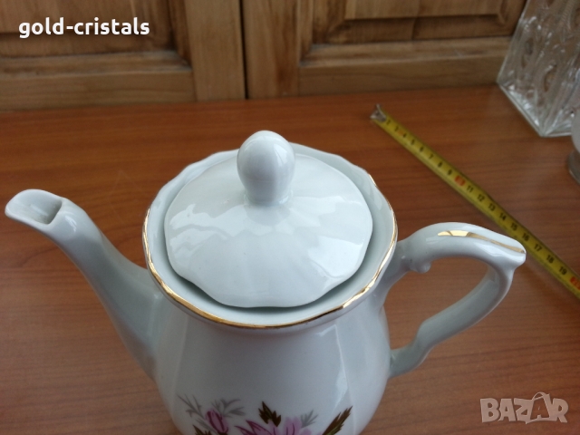 Стар български порцелан кана чайник, снимка 3 - Антикварни и старинни предмети - 36051815