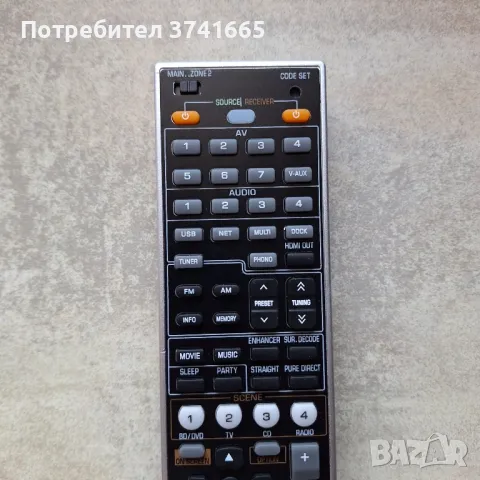 Дистанционно за ресивър Yamaha RAV347 WT92830 JEX, снимка 2 - Ресийвъри, усилватели, смесителни пултове - 48074436