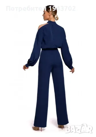 Елегантен дамски гащеризон в тъмносин цвят M528 MOE, снимка 2 - Гащеризони - 47765153