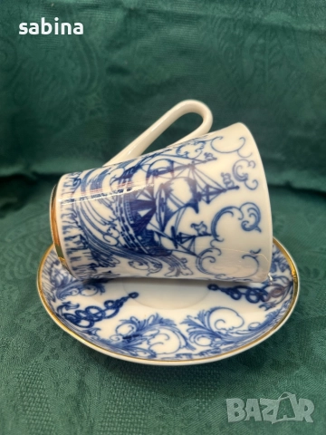 Порцеланова голяма чаша за чай на ЛФЗ Ломоносов, снимка 5 - Други ценни предмети - 52671439