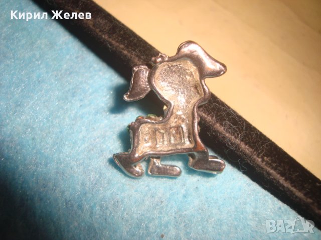 СТАРО ПОСРЕБРЕНО МЕДНО КУЧЕНЦЕ ФИГУРКА с ИНКРУСТИРАНИ ЦВЕТНИ КАМЪЧЕТА ОЛИВИН 5523, снимка 3 - Колекции - 35663991