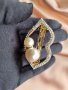 Официална метална шнола в златисто с кристали и перли и закопчаване с френски механизъм. , снимка 14