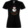 Дамска тениска Коледа Весела Коледа и Честита нова година Snowman