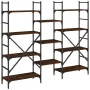 vidaXL Етажерка за книги кафяв дъб 160x28,5x136,5 см инженерно дърво, снимка 7