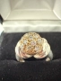 Дизайнерски сребърен пръстен с злато и сваровски. №7635, снимка 10