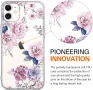  Калъф за iPhone 11 6.1", тънък, мек силикон с дизайн на розови цветя, снимка 2