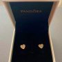 Обеци Пандора 925 сърца Pandora Signature Heart Earrings , снимка 3