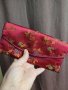 Голямо  портмоне от КОПРИНА,  японски стил, бордо на цветя, снимка 14