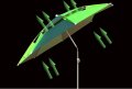 Чадър - двуслоен с UV защита и вградена ветроупорна клапа - 2.20 м., снимка 1 - Къмпинг мебели - 40998379