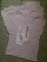 СТРАХОТНА тениска в нежен розов цвят със златист надпис и кабсички, снимка 4