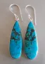 Вносни обеци от естествен тюркоаз, снимка 1