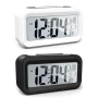 Настолен LED дигитален часовник с термометър аларма постоянно светещ в тъмното на батериии, снимка 4