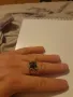 Стар кован сребърен мъжки пръстен с оникс , снимка 8