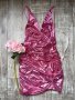 Нова клубна рокля с етикета House London  метален металически ефект в златисто лилав цвят бляскава , снимка 7