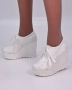 Обувки на платформа - бели, снимка 3