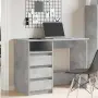 vidaXL Бюро, бетонно сиво, 102x50x75 см, инженерно дърво, снимка 3