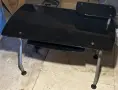 Стъклено бюро с рафтове, снимка 2