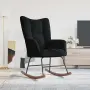 vidaXL Люлеещ стол, черен, кадифе, снимка 3