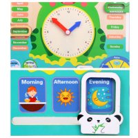 3977 Дървен детски календар с часовник на английски език, снимка 10 - Други - 41503248