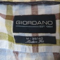 Мъжка риза с къс ръкав от лен Giordano, снимка 5 - Ризи - 41521489