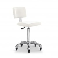 Козметичен/фризьорски стол - табуретка с облегалка Gordon B - черна/бяла 49/69 см, снимка 5 - Друго оборудване - 27114214