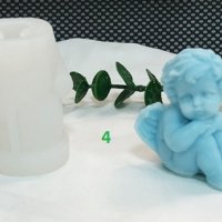 3D Ангел в 4 пози силиконов молд форма калъп фондан гипс смола свещ сапун пита декор, снимка 5 - Форми - 38159300
