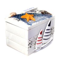 Кутия Ahelos,  Морска тематика, Дървена, 6х7 см., снимка 2 - Морски сувенири - 41668168