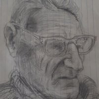 Картина Портрет на Йордан Радичков 80те години 1, снимка 3 - Картини - 34134576