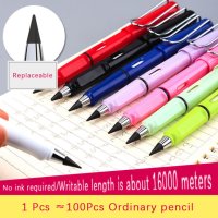 Вечен молив - комплект 3 писалки + 10 пълнителя + 4 гуми, снимка 2 - Ученически пособия, канцеларски материали - 41759303