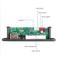 Mp3 player за вграждане с  Bluetooth 5.0, DC 5V-12V, Eq, Tf card, Fm, Call, AUX, снимка 3 - Аудиосистеми - 40549614