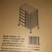 Метална Количка с 15 чекмеджета Seville Classics - Органайзер с чекмеджета, снимка 15 - Етажерки - 40011311