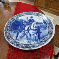 Огромна оригинална антикварна холандска порцеланова чиния за стена- DELFT, снимка 1 - Антикварни и старинни предмети - 41420172