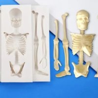 Скелет стави кости силиконов молд форма за декор украса торта фондан шоколад гипс, снимка 3 - Форми - 42070326