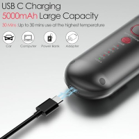 Нова USB-C Компактна Четка за Изправяне на Коса 5000mAh за Пътуване, снимка 7 - Преси за коса - 44529946