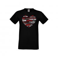Мъжка тениска Свети Валентин Love Word Heart, снимка 4 - Тениски - 35715753