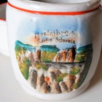 сувенир порцелан сол пипер basteibrücke sachs маркиран Швейцария, снимка 5 - Антикварни и старинни предмети - 35701127