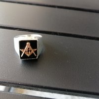 Сребърен масонски пръстен, снимка 4 - Пръстени - 41260407