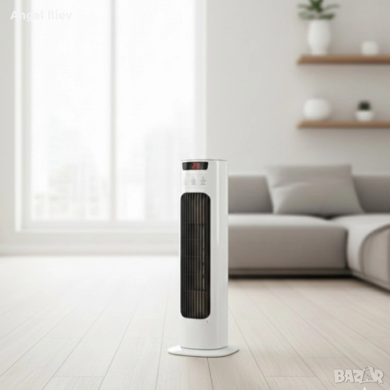 Вертикален керамичен отоплител с дистанционно и защита от прегряване, снимка 1