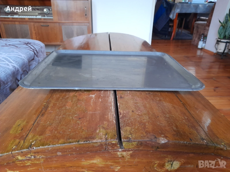 Стар неръждаем поднос,табла за сервиране, снимка 1