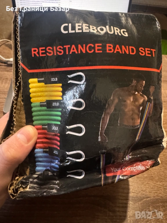 Нов Комплект фитнес ластици с различно съпротивление за тренировки рехабилитация фитнес спорт, снимка 1