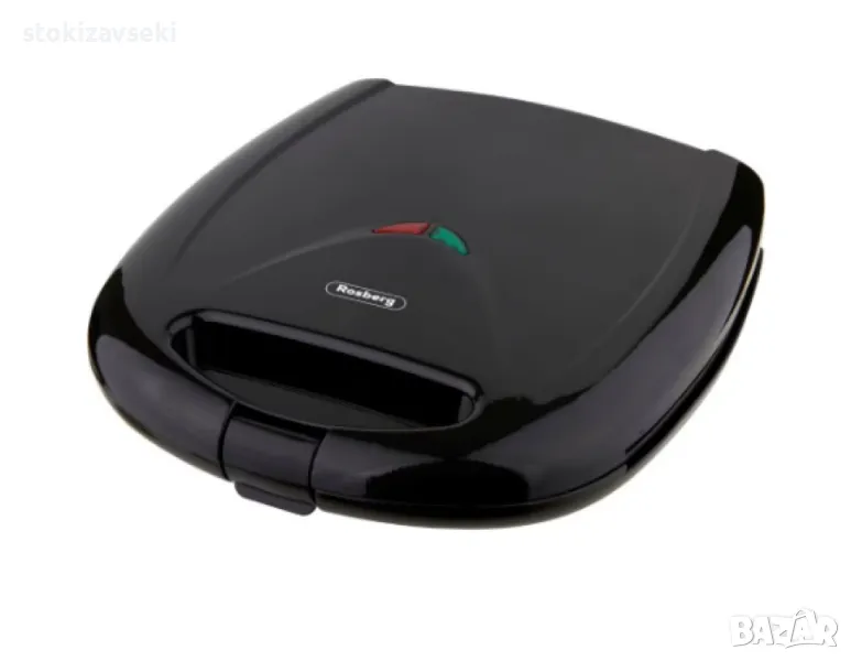 Сандвич тостер Rosberg 1200W, Грил незалепващи плочи, Черен, снимка 1