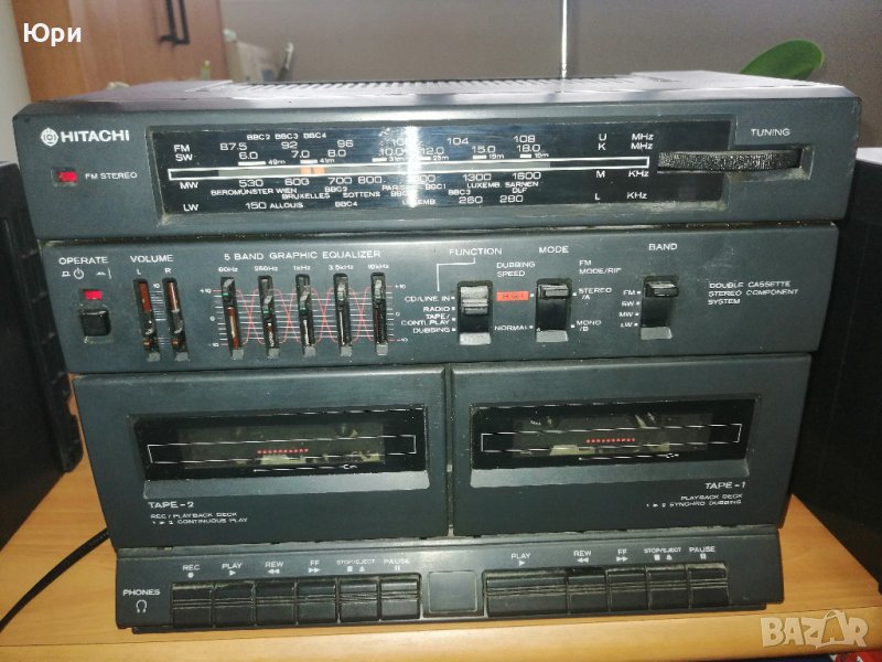 Продавам радиокасетофон Boombox Hitachi TRK-W530E vintage, снимка 1