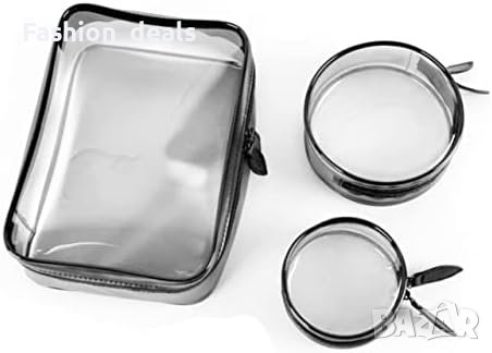 Нов комплект 3 в 1 прозрачна чанта за грим/Водоустойчива, пътуване, снимка 1
