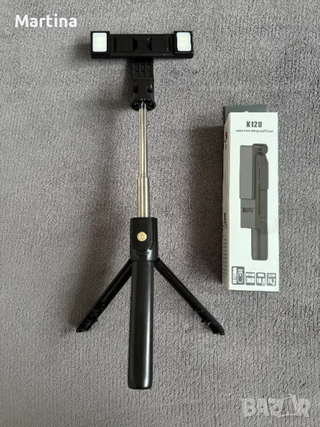 Селфи стик, трипод с дистанционно и Led лампи, снимка 1