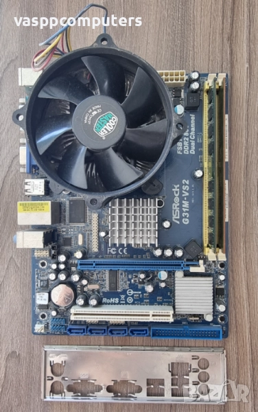 Дънна платка ASRock G31M-VS2 + процесор Core 2 Duo E7300 + 3GB DDR2, снимка 1